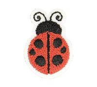 mdc Aufnäher zum Aufbügeln, Marienkäfer, Rot/Schwarz, 2,5 cm x 2 cm