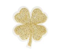 mdc Aufnäher zum Aufbügeln, Motiv: Kleeblatt Lurex, goldfarben, 3 cm x 2,5 cm