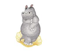 mdc Aufnäher zum Aufbügeln, Motiv: Nilpferd, 6 cm x 3,5 cm