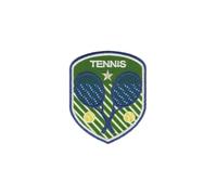 MDC Aufnäher zum Aufbügeln, Motiv: Tenniswappen, grüner Hintergrund, 5 x 6 cm, 1 Stück, Mittel, Sports