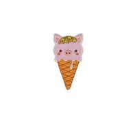 MDC Aufnäher zum Aufbügeln, Motiv: Tiere, Eiscreme, Schwein, 2,3 cm x 4,2 cm