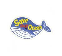 mdc Aufnäher zum Aufbügeln, umweltfreundlich, Bio-Stoff, Save Our Ocean, 7 x 5 cm
