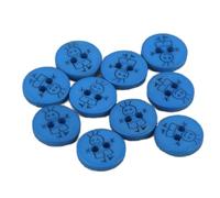 MDC Knöpfe, 2 Löcher, Jungen, 15 mm, Blau, 6 Stück