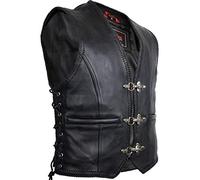 MDM Herren Lederweste, Bikerweste, Lederkutte, Rindleder, Clubweste (Gr. S)