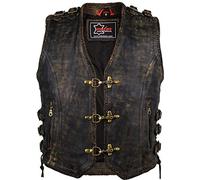 MDM Herren Lederweste im Vintage Style/Biker Kutte (M)