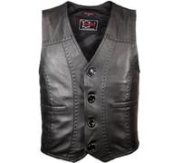 MDM Lamm Nappa Lederweste - Klassische Herren Weste aus Lamm Nappa Leder mit Knöpfen und Rückenschnalle, leicht & elegant (DE/NL/SE/PL, Alphanumerisch, 3XL, Regular, Regular, Schwarz)