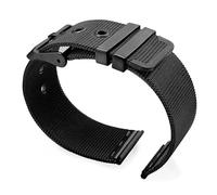 MDSIOKHJ Metallarmband 0,4 mm Mesh Milanese Uhrenarmband 18 20 22 Edelstahlarmband Dornschließe Metallarmband für Männer und Frauen(Black,20mm)