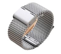 MDSIOKHJ Metallarmband 1.0 Milanese Mesh Loop Edelstahl Uhrenarmband 18mm 20mm 22mm 24.0mm 3. Dickes Armband für Männer und Frauen(Silver,24.0mm)