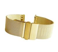 MDSIOKHJ Metallarmband Mesh-Milanese-Loop-Armband, Edelstahl, Metall, Schnellverschluss, Doppeldruck-Schmetterlingsschnalle, Uhrenarmband, 18 mm, 20, 22 für Männer und Frauen(Gold,20mm)