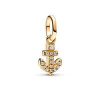 ME Mini-Charm-Anhänger Anker mit Zirkonia, vergoldet