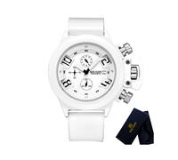 (ME200202 mit Box) Megir Herrenuhr Chronograph Wasserdicht Militäruhr Top-Marke Luxus Gummi