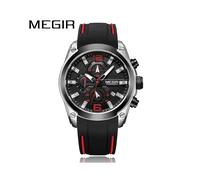 (ME206302 ohne Box) MEGIR Herrenuhr Top-Marke Luxus Chronograph Auto Datum Wasserdicht Sport Männlich