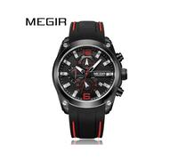 (ME206303 ohne Box) MEGIR Herrenuhr Top-Marke Luxus Chronograph Auto Datum Wasserdicht Sport Männlich