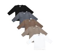 MEA BABY 5er Pack Baby Wickelshirt Langarm, Unisex Oberteile für Jungen & Mädchen aus 100% Baumwolle, Wickeljacke als Neugeborenen Erstausstattung Kleidung Jungen2 | 56