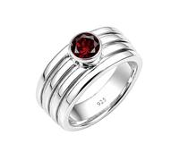 Meadows 925 Sterling Silber Spinner Ring gegen Angstzustände, gehämmerter Granat-Edelstein, handgefertigter Ring für Damen und Herren (R-21AG)_64 (20.4)