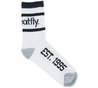 Meatfly Lange weiße Socken - 3 Paar L