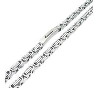 meberg Karma NH11297601 Halskette Silber Herren Edelstahl 65 cm Königskette 6 mm Herrenschmuck Edelstahlkette Männer Herrenhalskette Geschenk für Ihn