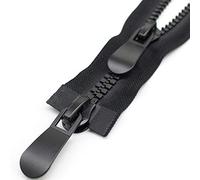 MebuZip 95 cm #15 Grosse Reißverschluss Kunststoff 2 Wege teilbar 11mm | Schwarz Große Reissverschluss für Parka, Mantel, Daunenjacke