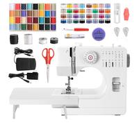 Mechanische Nähmaschine für Näh-Einsteiger & Anfänger, 14 Stichprogrammen, Nähmaschine mit Verlängerungstisch mit Fußpedal & Nähset, Mini Nähmaschine Nählicht & Mini elektrischem Fußanlasser