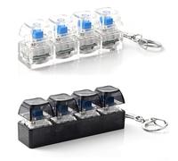 Mechanischer Tastatur-Schlüsselanhänger, Fidget-Tastatur-Schlüsselanhänger, mit farbwechselnden RGB-LEDs und reaktionsschnellen Tastenschaltern, für die Suche nach sensorischen Eingaben (A)