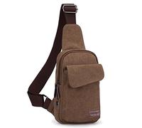 MeCool Retro Herren Schultertasche Canvas Umh?ngetasche Designer Sporttasche Rucks?cke Marken Schule Reisetasche Messenger Taschen f¨¹r Weekender Freitag Strandtasche Reisetaschen Braun