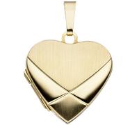 Medaillon Herz 585 Gold Gelbgold mattiert Anhänger zum Öffnen