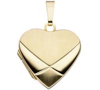 Medaillon Herz 585 Gold Gelbgold mattiert Anhänger zum Öffnen