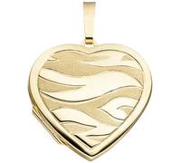 Medaillon Herz 585 Gold Gelbgold mattiert Anhänger zum Öffnen