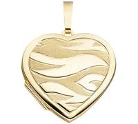 Medaillon Herz 585 Gold Gelbgold mattiert Anhänger zum Öffnen