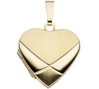 Medaillon Herz 585 Gold Gelbgold mattiert Anhänger zum Öffnen