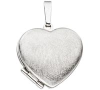 Medaillon Herz 925 Sterling Silber rhodiniert eismatt
