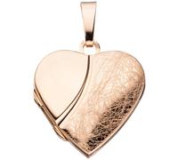 Medaillon Herz für 2 Fotos 925 Silber rotgold vergoldet Anhänger zum Öffnen
