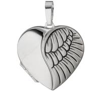 Medaillon Herz für 2 Fotos 925 Sterling Silber matt Anhänger zum Öffnen