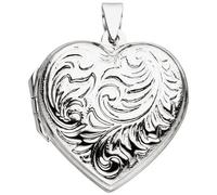 Medaillon Herz zum Öffnen für 2 Fotos 925 Sterling Silber Herzanhänger