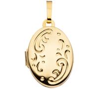 Medaillon oval 333 Gold Gelbgold mattiert Anhänger zum Öffnen