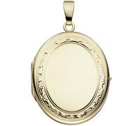 Medaillon oval 585 Gold Gelbgold Anhänger zum Öffnen