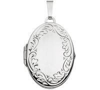Medaillon oval 585 Gold Weißgold Anhänger zum Öffnen