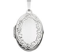 Medaillon oval 585 Gold Weißgold Anhänger zum Öffnen