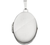 Medaillon oval 585 Gold Weißgold mattiert Anhänger zum Öffnen