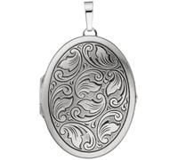 Medaillon oval 925 Sterling Silber mattiert geschwärzt Anhänger zum Öffnen