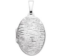 Medaillon oval 925 Sterling Silber mit Struktur für 2 Fotos