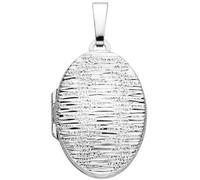Medaillon oval 925 Sterling Silber mit Struktur für 2 Fotos