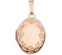 Medaillon oval Blumen Muster 925 Silber rotgold vergoldet zum Öffnen für 2 Fotos