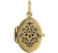 Medaillon oval für 1 Foto 925 Sterling Silber gold vergoldet