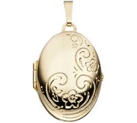 Medaillon oval für 2 Fotos 333 Gold Gelbgold Anhänger zum Öffnen