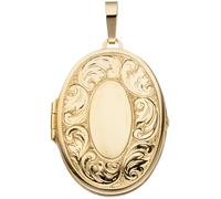 Medaillon oval für 2 Fotos 925 Silber gold vergoldet Anhänger zum Öffnen