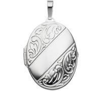 Medaillon oval für 2 Fotos 925 Sterling Silber Anhänger zum Öffnen