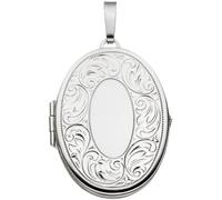 Medaillon oval für 2 Fotos 925 Sterling Silber matt Anhänger zum Öffnen