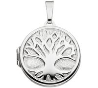Medaillon rund Baum 925 Sterling Silber rhodiniert zum Öffnen für 2 Fotos