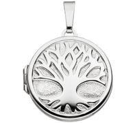 Medaillon rund Baum 925 Sterling Silber rhodiniert zum Öffnen für 2 Fotos